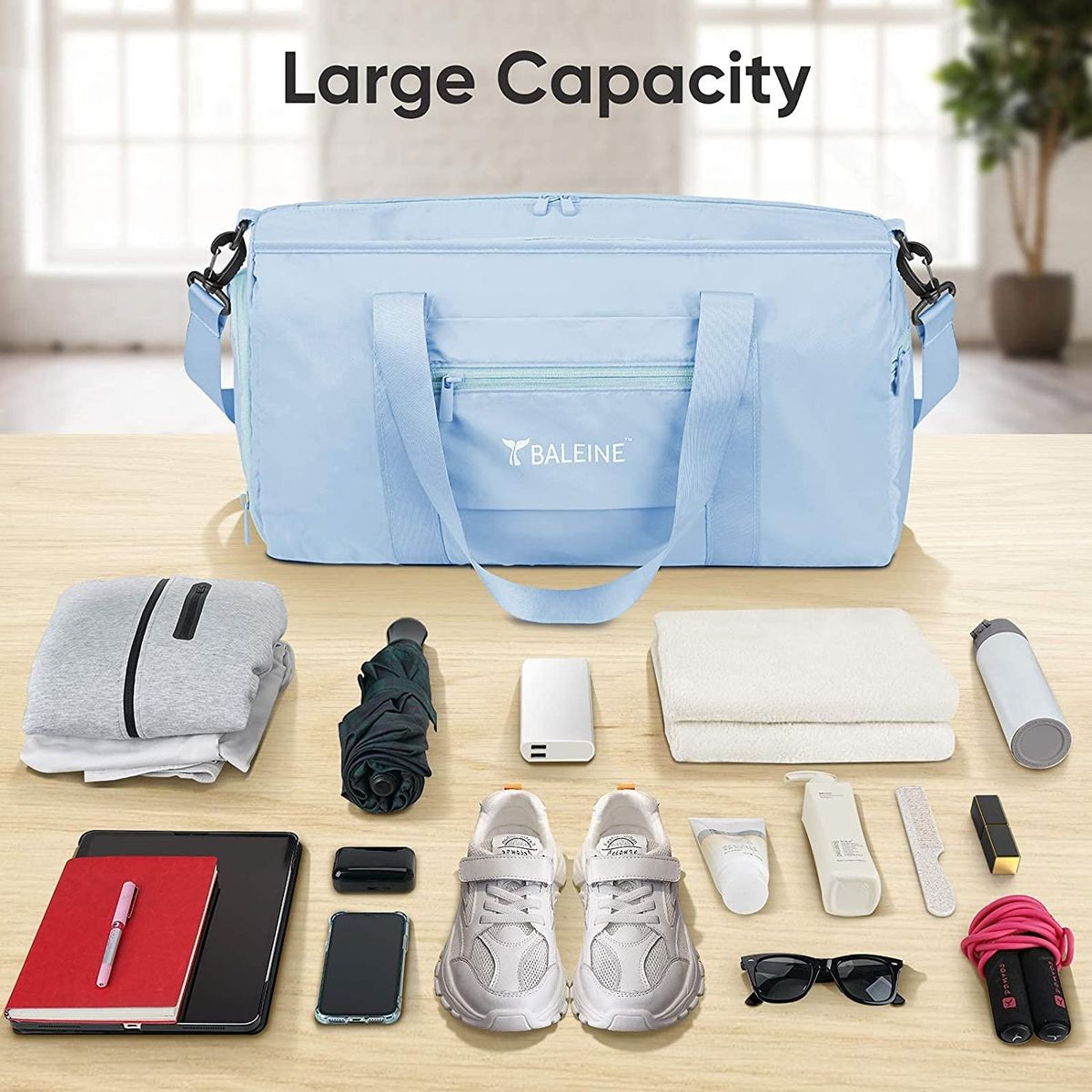 BALEINE Gym Bag For Women And Men, Small Duffel Sports, Gyms