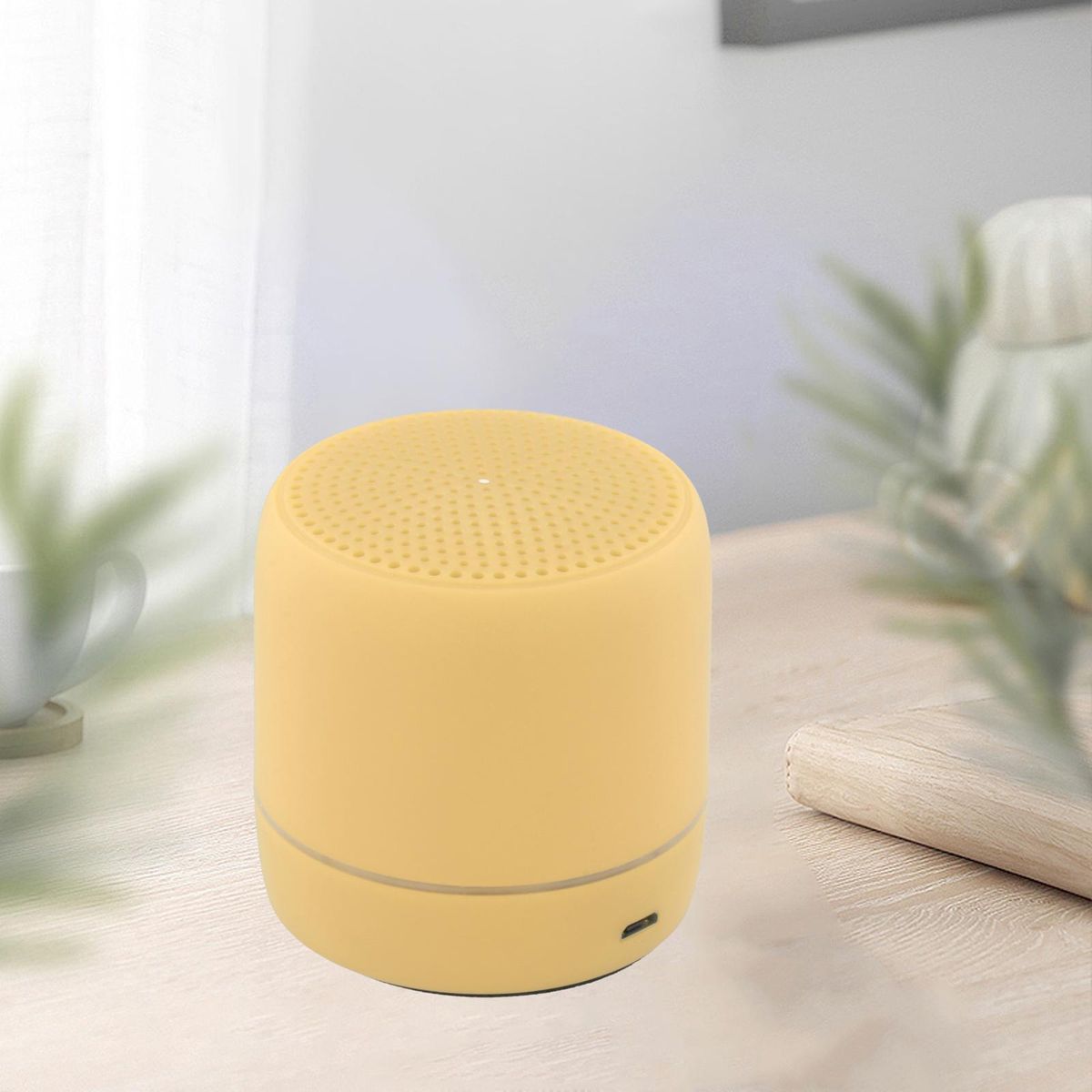 LED Wireless Speakers Practical USB Charging ABS Yellow