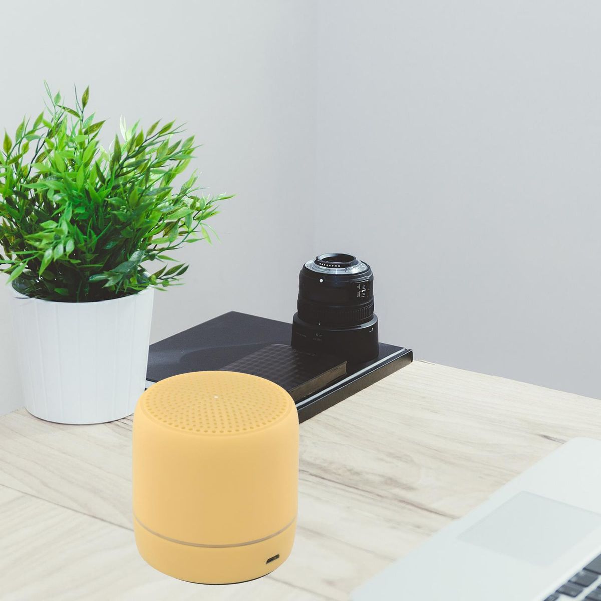 LED Wireless Speakers Practical USB Charging ABS Yellow