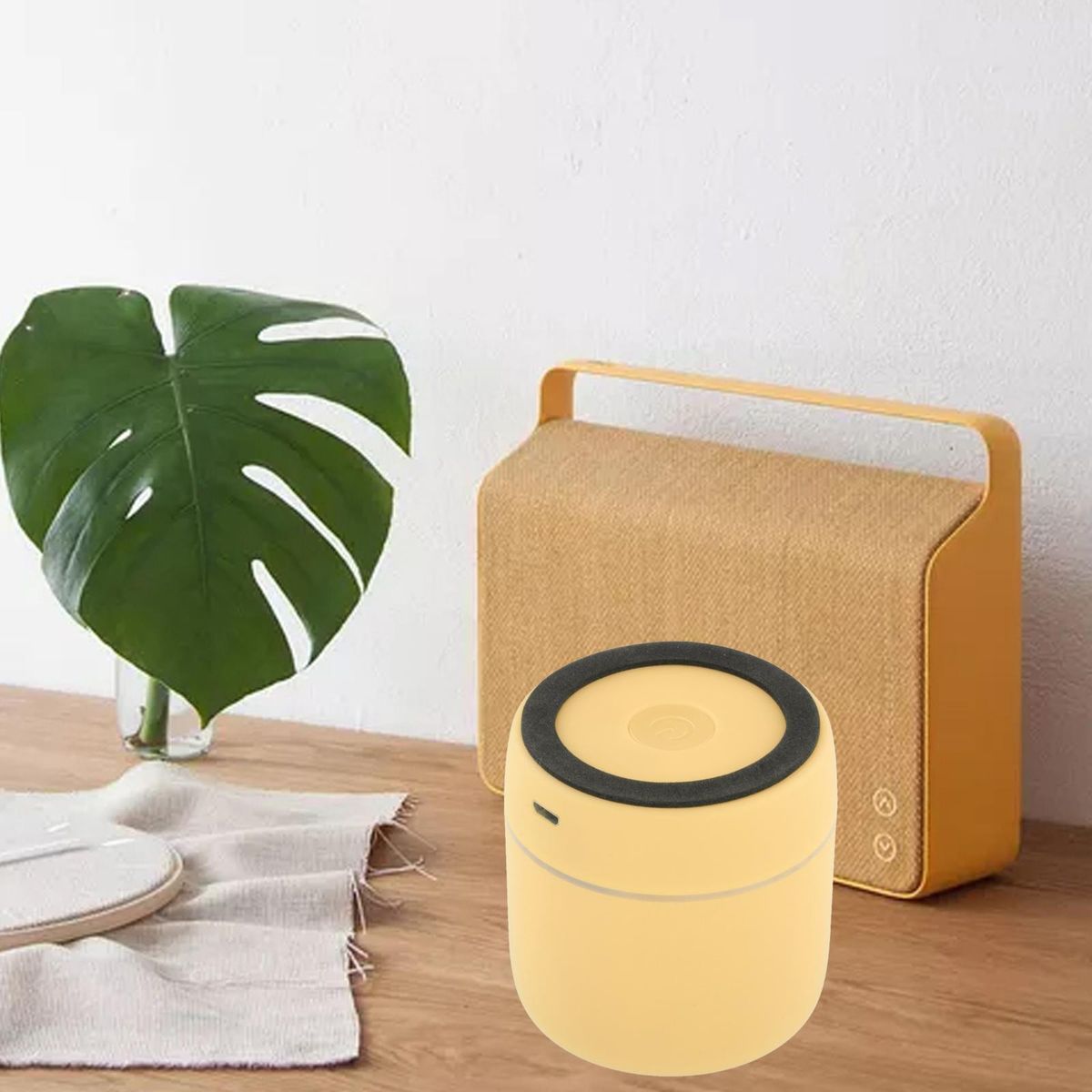 LED Wireless Speakers Practical USB Charging ABS Yellow