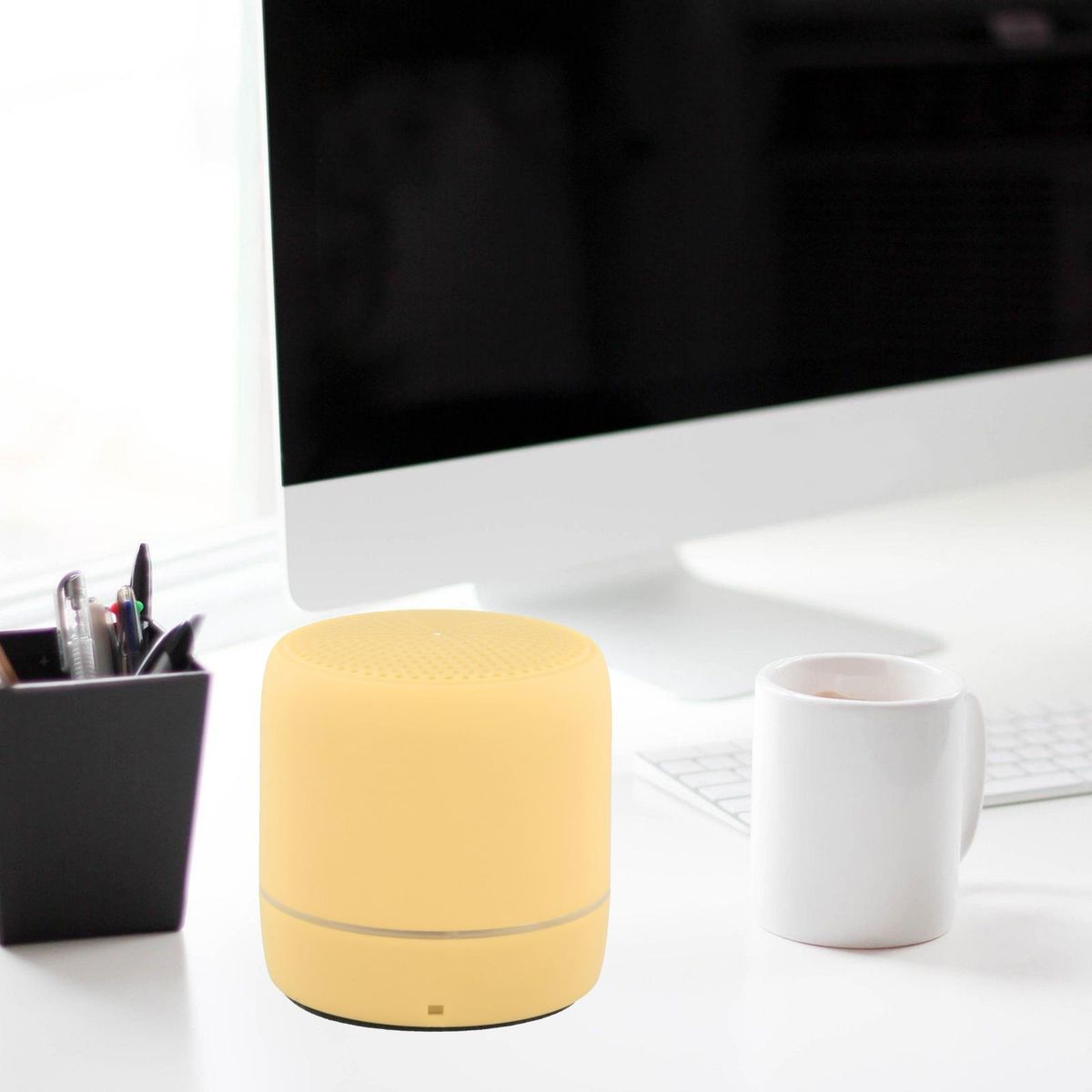 LED Wireless Speakers Practical USB Charging ABS Yellow