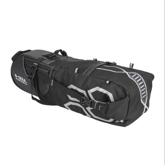 B-SOUL Bi Y Le Saddle Bag 12L Large  Apa Ity Bike Pou H Seat Bag For Riding-black