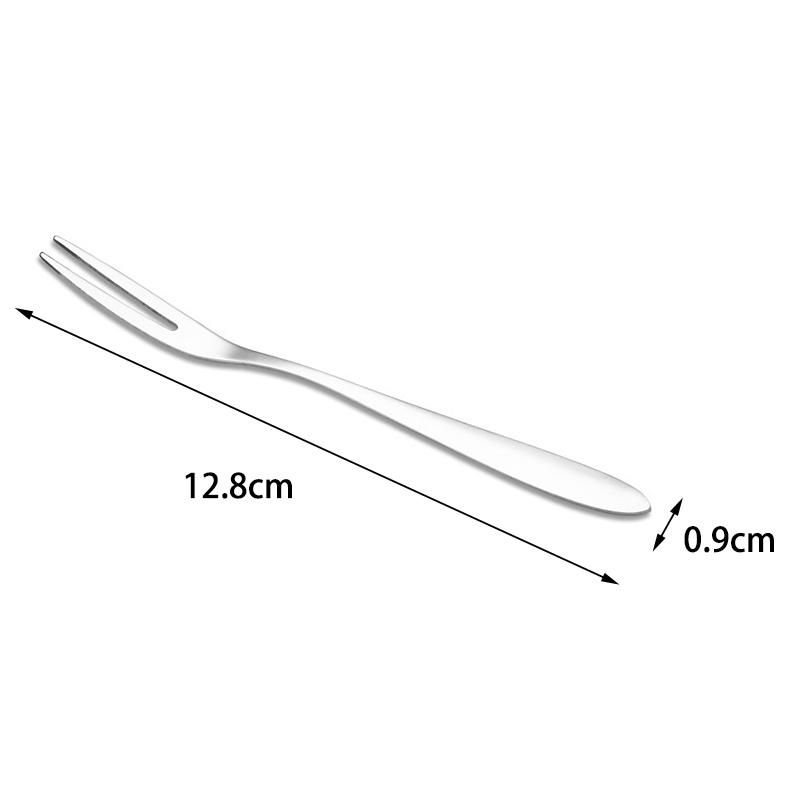10Pcs Stainless Steel Reusable Fruit Fork Cake Snack Tool