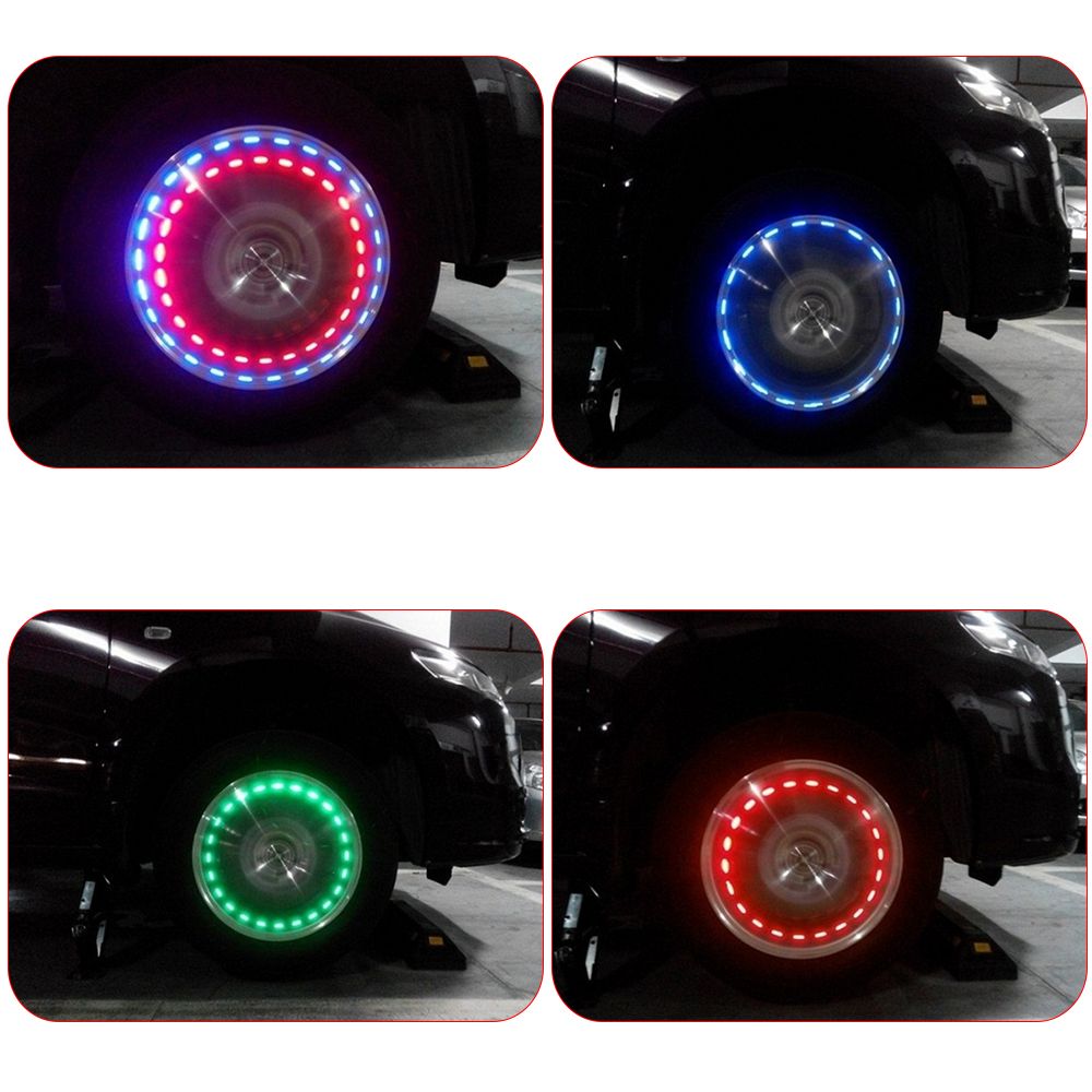 LEEPEE Colorful LED Air Caps Car Bicycles Wheel Light Solar