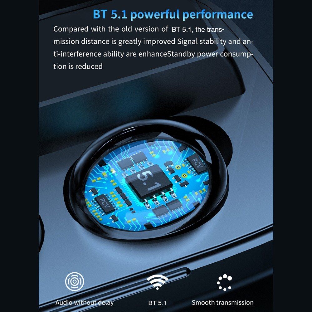 M9 TWS BT5.1 Wireless Earphones Sports Headset LED Display