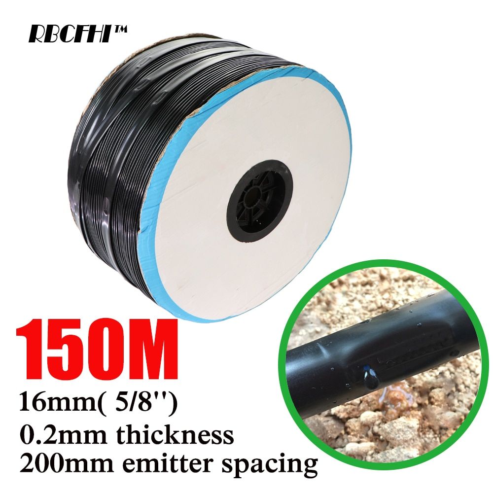 16mm 0.2mm Wall Thickness Spacing 20cm Drip Irrigation Tape Dripper Watering System With 5/8