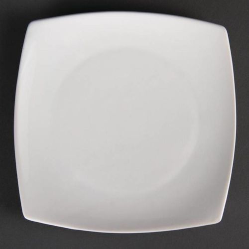 Flat White Porcelain Dinner Plate- 6 Pcs