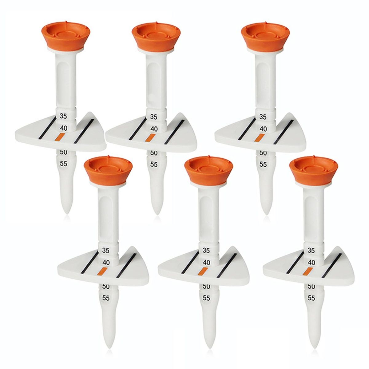Big Head Golf Tee Premium Adjustable Golf Tee Reduce Friction Enhance Orange