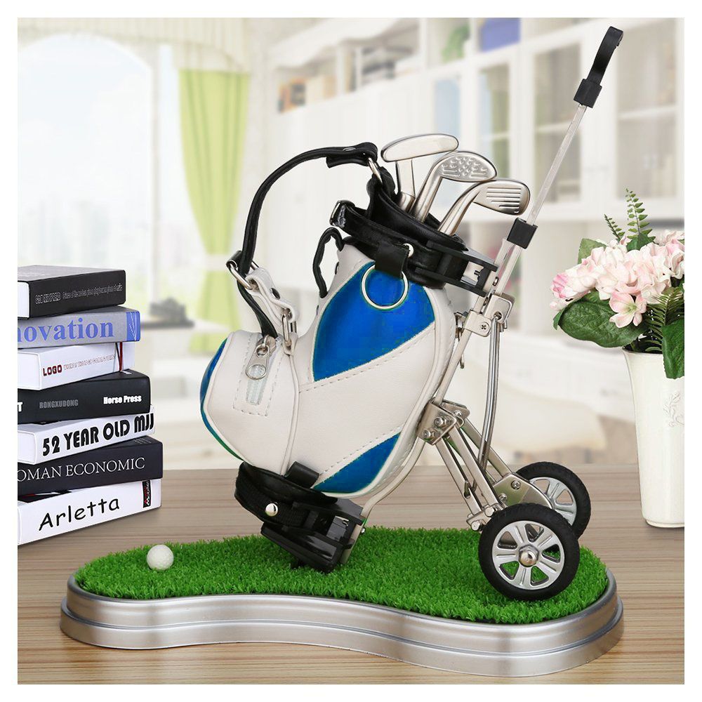 CRESTGOLF Golf Pens With Golf Bag Holder, Novelty Gifts