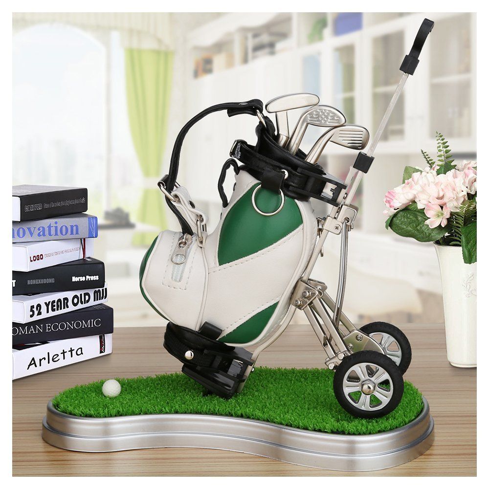 CRESTGOLF Golf Pens With Golf Bag Holder, Novelty Gifts