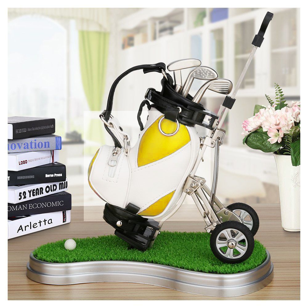CRESTGOLF Golf Pens With Golf Bag Holder, Novelty Gifts