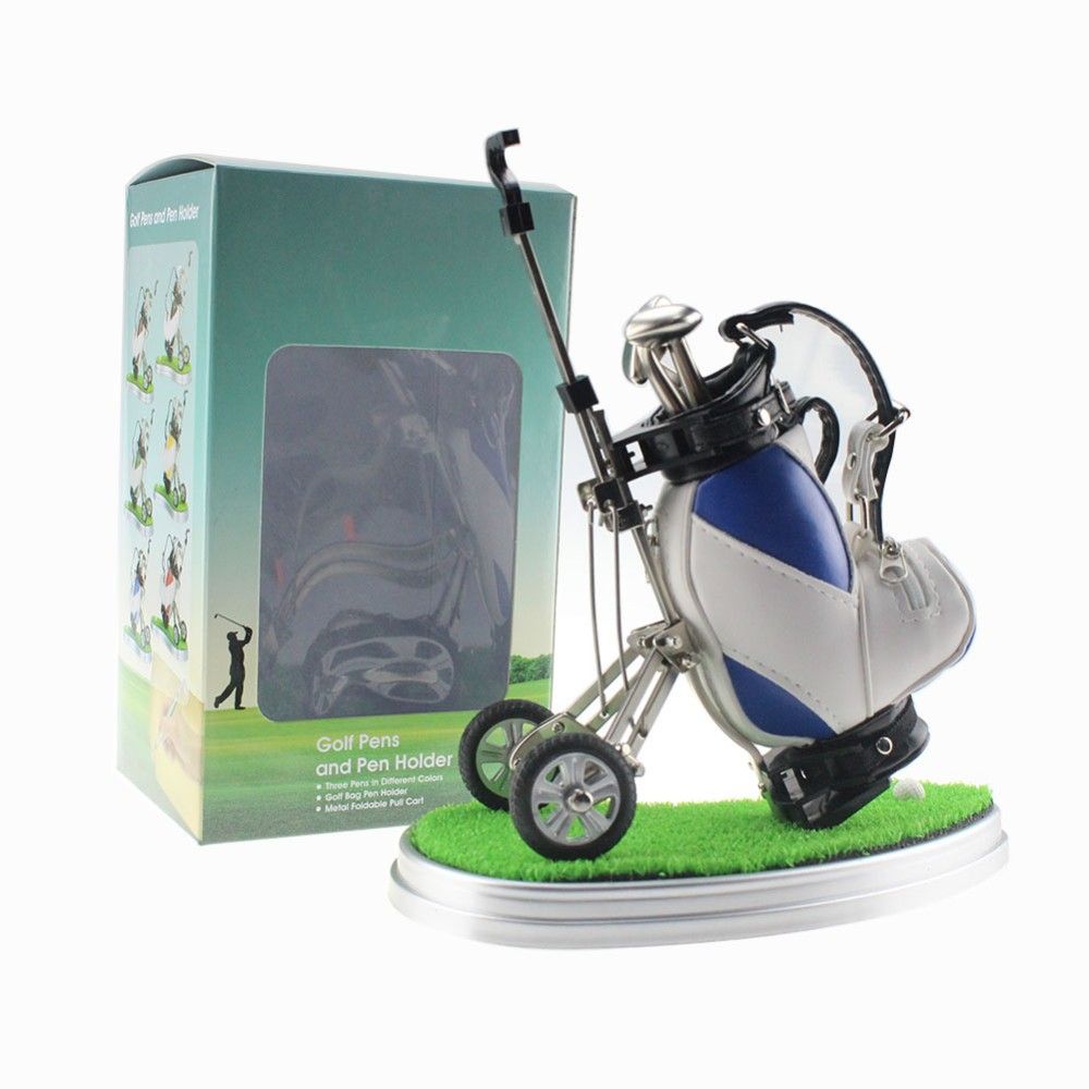 CRESTGOLF Golf Pens With Golf Bag Holder, Novelty Gifts