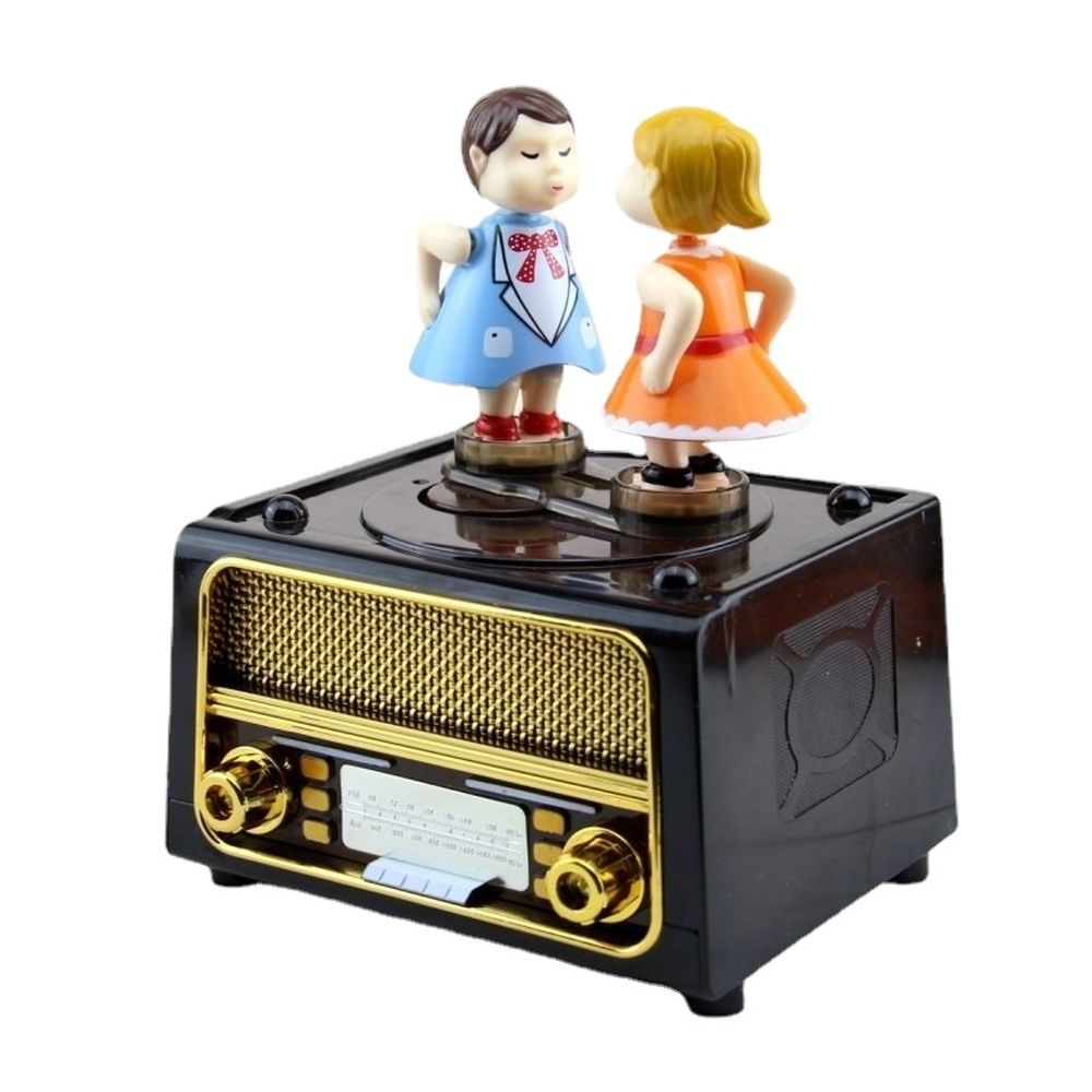 Couple Kiss Music Box Birthday Gift Party Supply Music Box Diy Radio Shape-