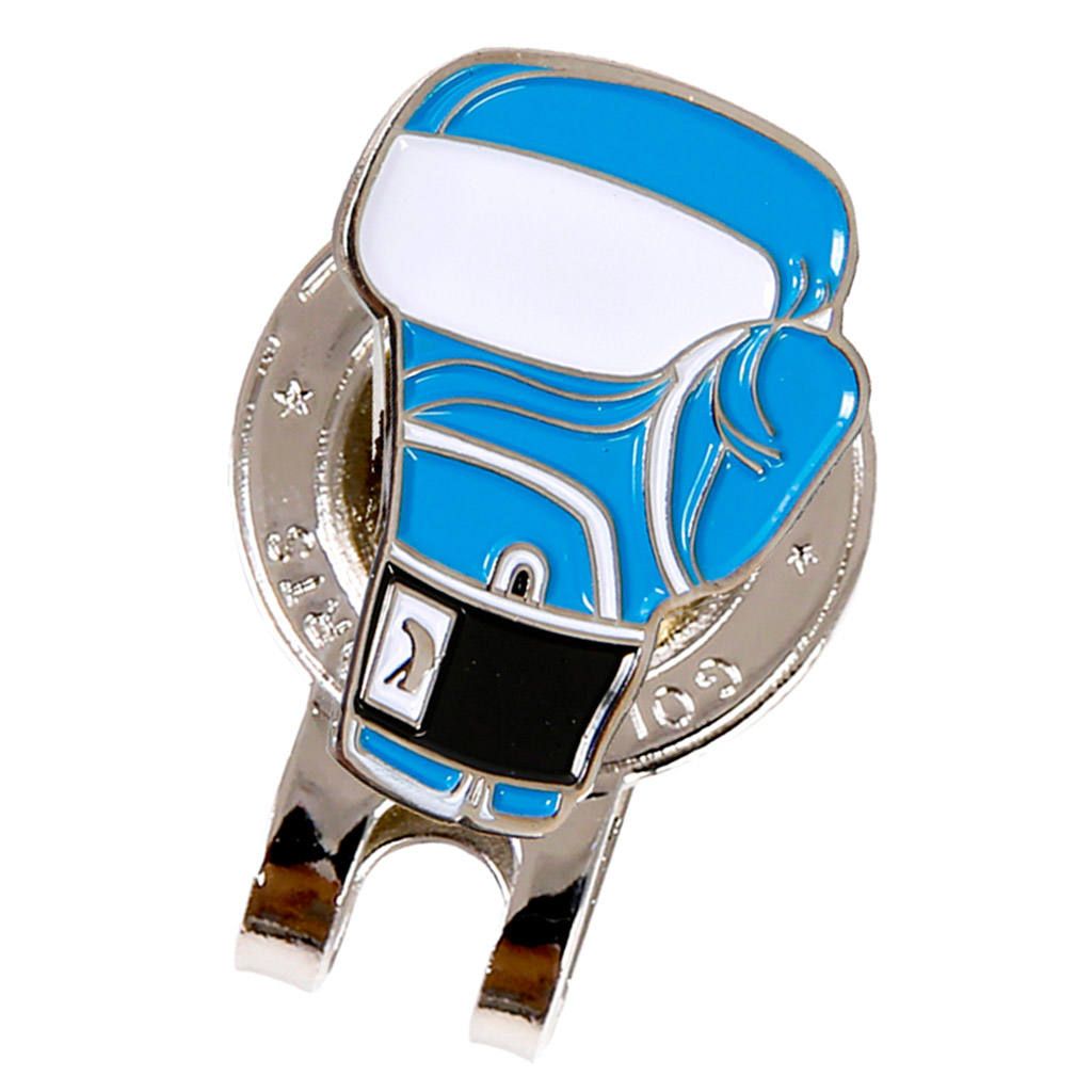 Golf Hat Clip With Detachable Magnetic Golf Ball Marker Glove Blue