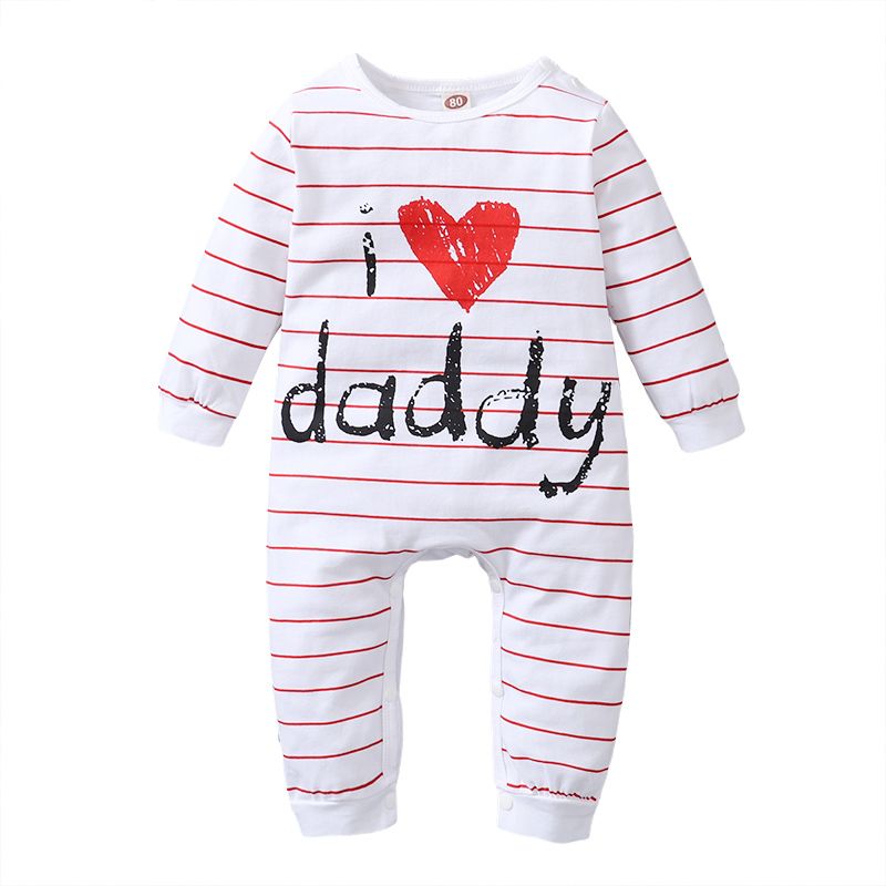 Unisex Baby Girls Boys Long Sleeve Love Daddy Jumpsuit