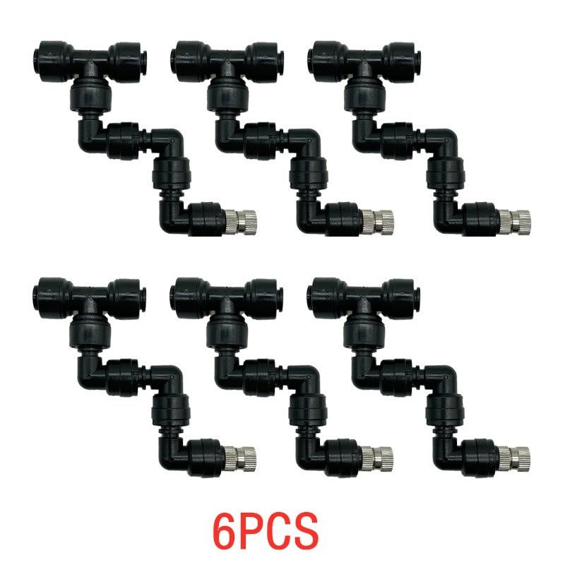 6Pcs Terrarium Adjustable Misting Nozzles 360 Degree Rotating Foer Sprinkler For Reptiles Greenhouse Quick Connectors 6pcs Sprinkler