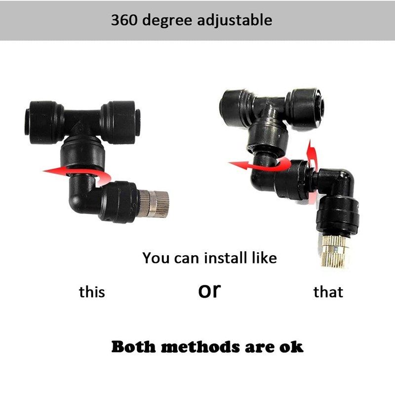 6Pcs Terrarium Adjustable Misting Nozzles 360 Degree Rotating Foer Sprinkler For Reptiles Greenhouse Quick Connectors 6pcs Sprinkler