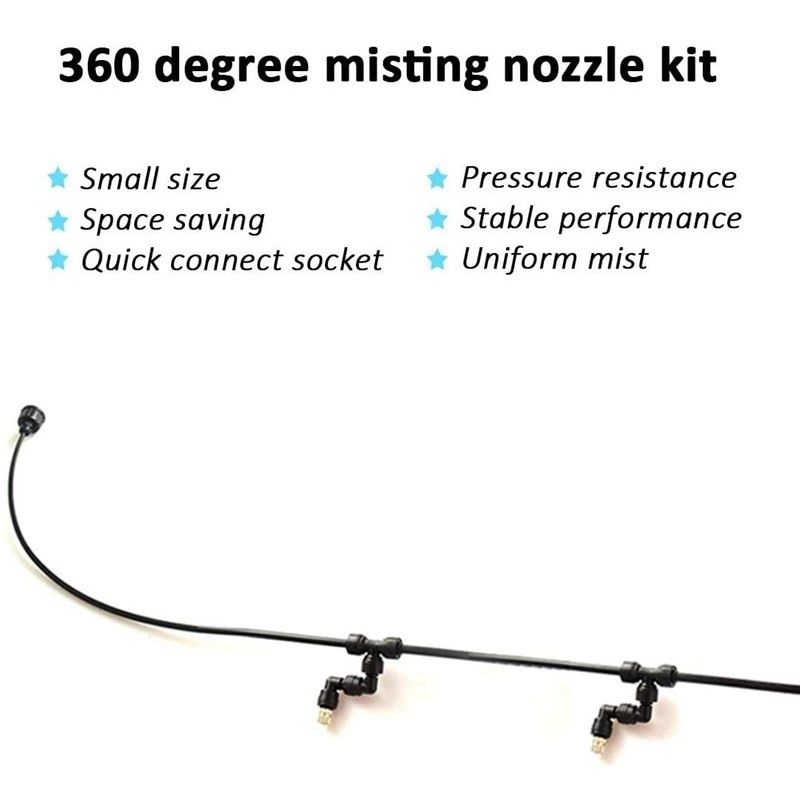 6Pcs Terrarium Adjustable Misting Nozzles 360 Degree Rotating Foer Sprinkler For Reptiles Greenhouse Quick Connectors 6pcs Sprinkler
