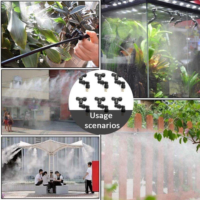 6Pcs Terrarium Adjustable Misting Nozzles 360 Degree Rotating Foer Sprinkler For Reptiles Greenhouse Quick Connectors 6pcs Sprinkler