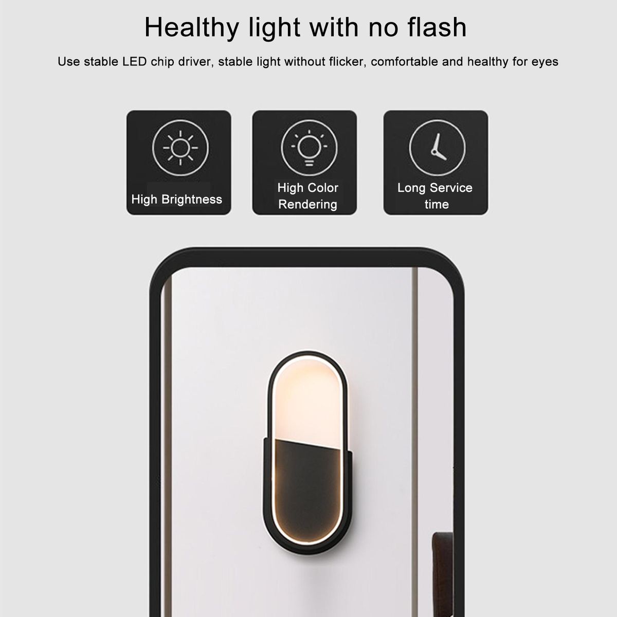 Modern Simple Wall Lamp Elliptical Interior Decoration LEDs Wall Lamp Mirror Light Hard-Wired Wall Lamp 18W Suitable for Living Room Bedroom Dining Room Corridor Wall Lamp