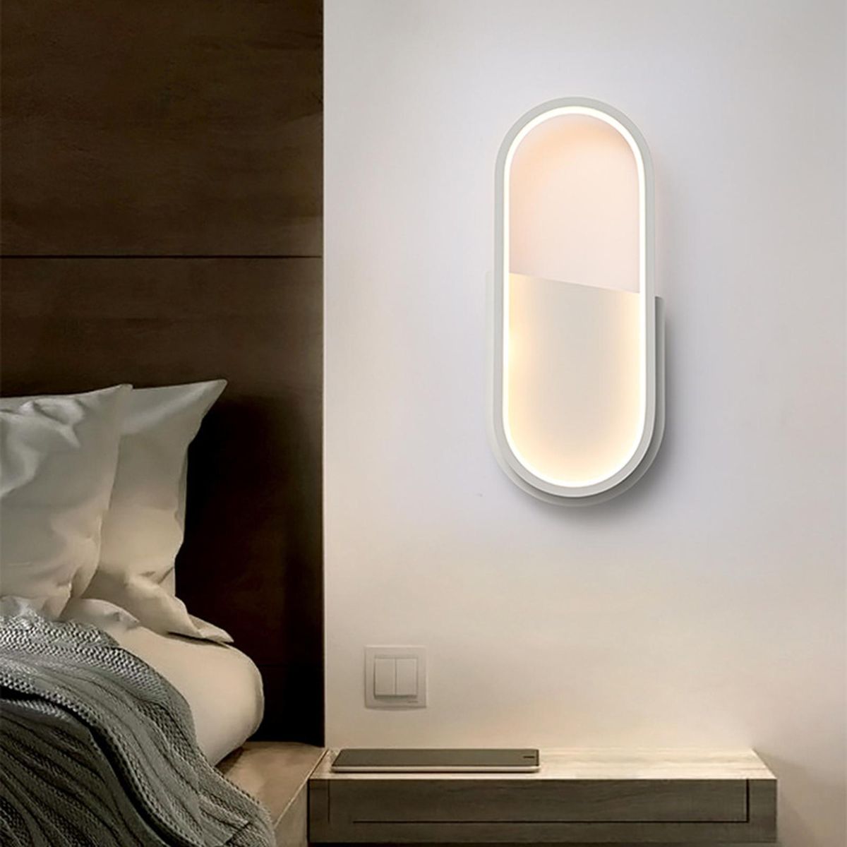 Modern Simple Wall Lamp Elliptical Interior Decoration LEDs Wall Lamp Mirror Light Hard-Wired Wall Lamp 18W Suitable for Living Room Bedroom Dining Room Corridor Wall Lamp