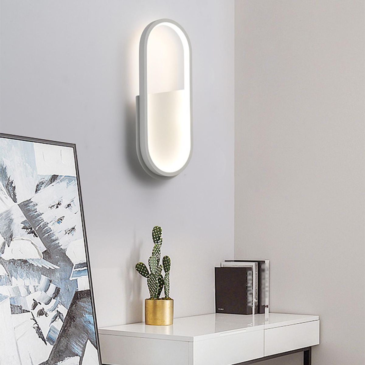 Modern Simple Wall Lamp Elliptical Interior Decoration LEDs Wall Lamp Mirror Light Hard-Wired Wall Lamp 18W Suitable for Living Room Bedroom Dining Room Corridor Wall Lamp