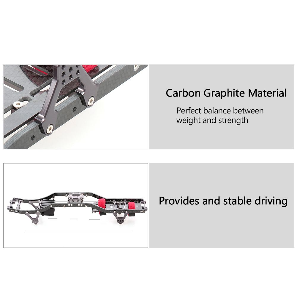 SCX10 Frame Girder Carbon Graphite Chassis Frame Rails For