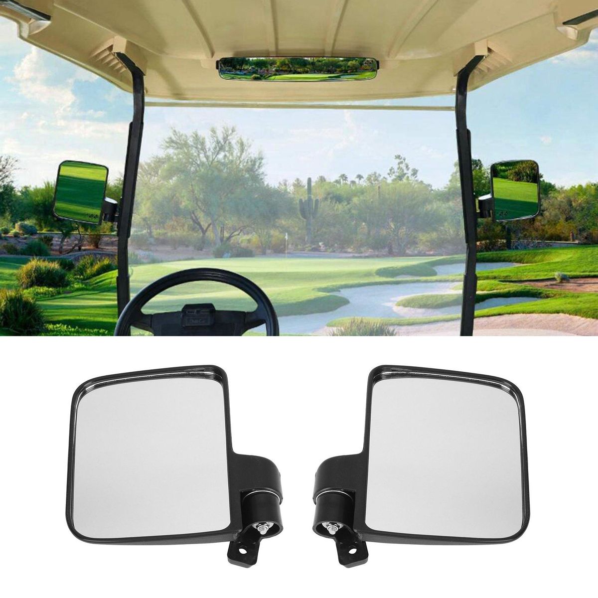 New Golf Cart Side Mirrors for Club Car EZ-GO Yamaha and