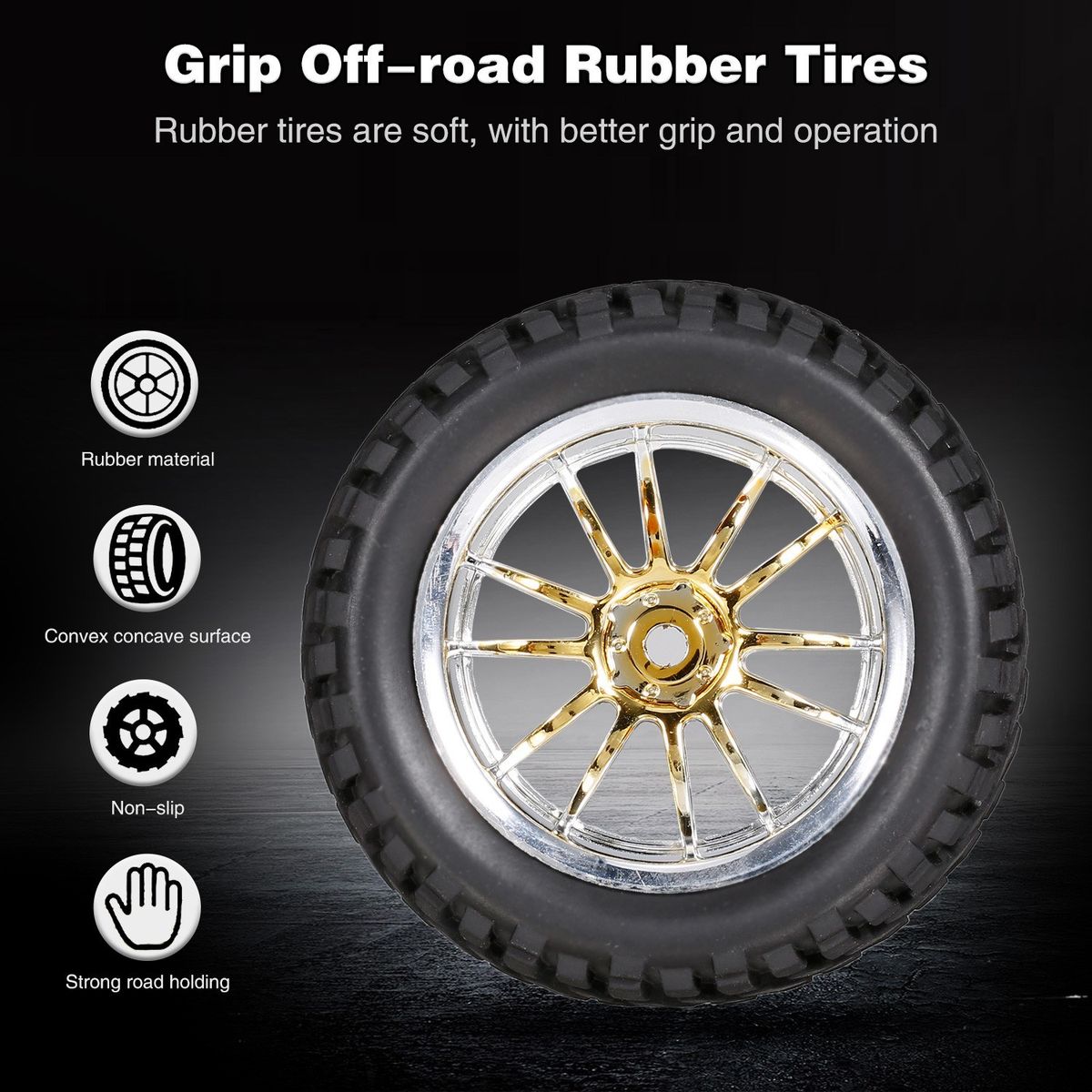 4PCS 1/10 Rubber Tire RC Racing Car Tires For HSP Redcat