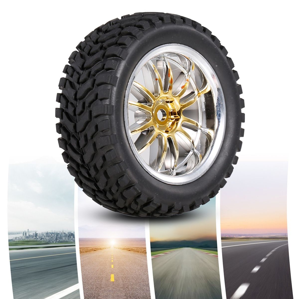 4PCS 1/10 Rubber Tire RC Racing Car Tires For HSP Redcat