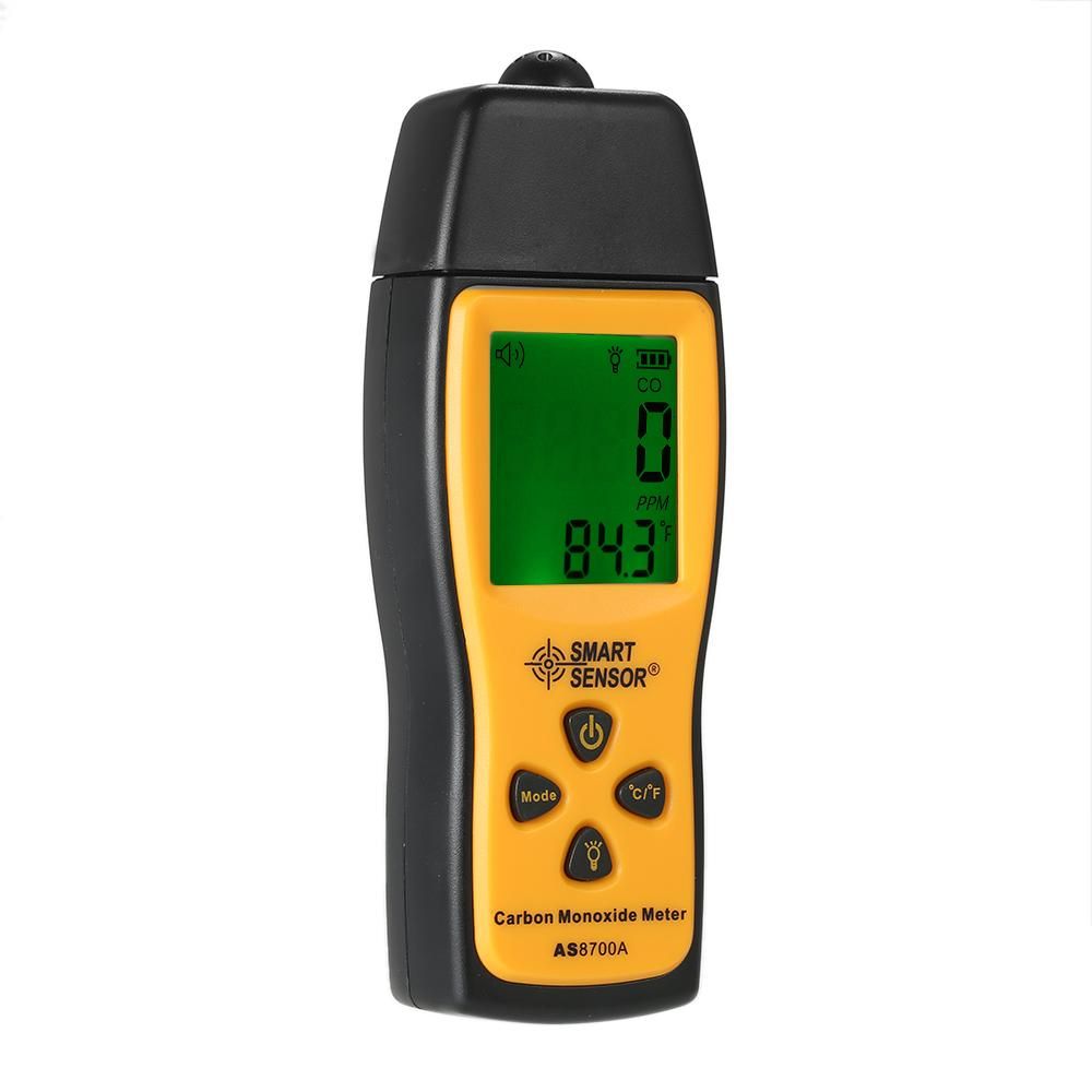 SMART SENSOR Handheld Carbon Monoxide Meter with High Precision CO Gas Tester Monitor Detector Gauge LCD Display Sound and Light Alarm 0-1000ppm