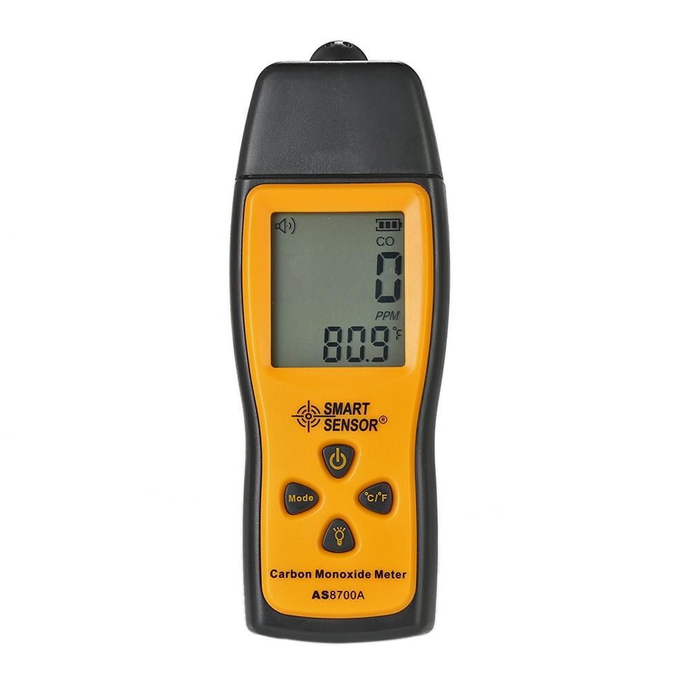SMART SENSOR Handheld Carbon Monoxide Meter with High Precision CO Gas Tester Monitor Detector Gauge LCD Display Sound and Light Alarm 0-1000ppm