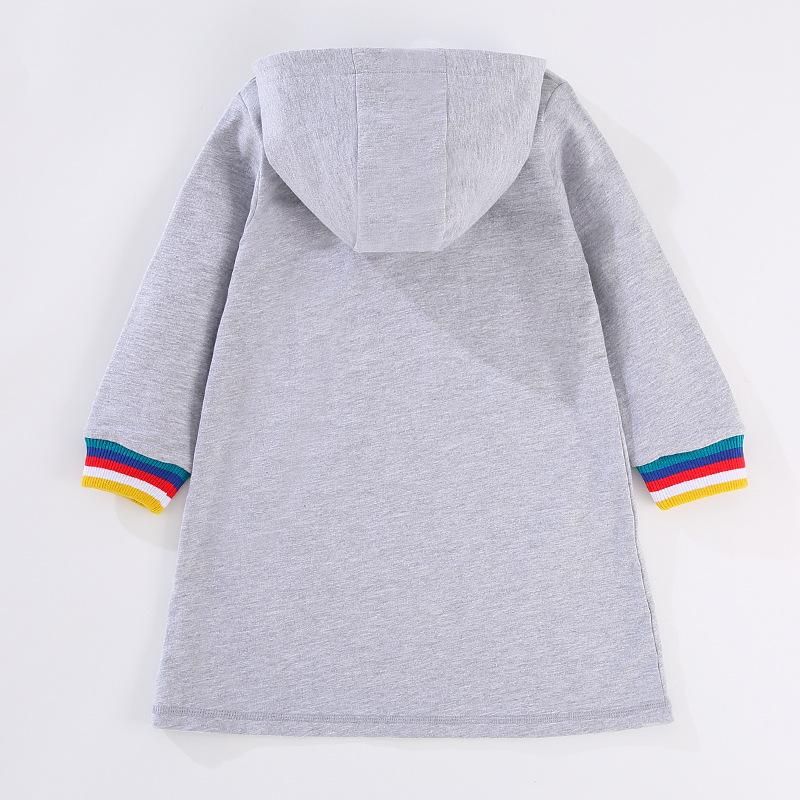 2023 Girls Skirt Autumn Baby Girl Hooded Sweat Skirt Cotton Embroidered Girls Dres