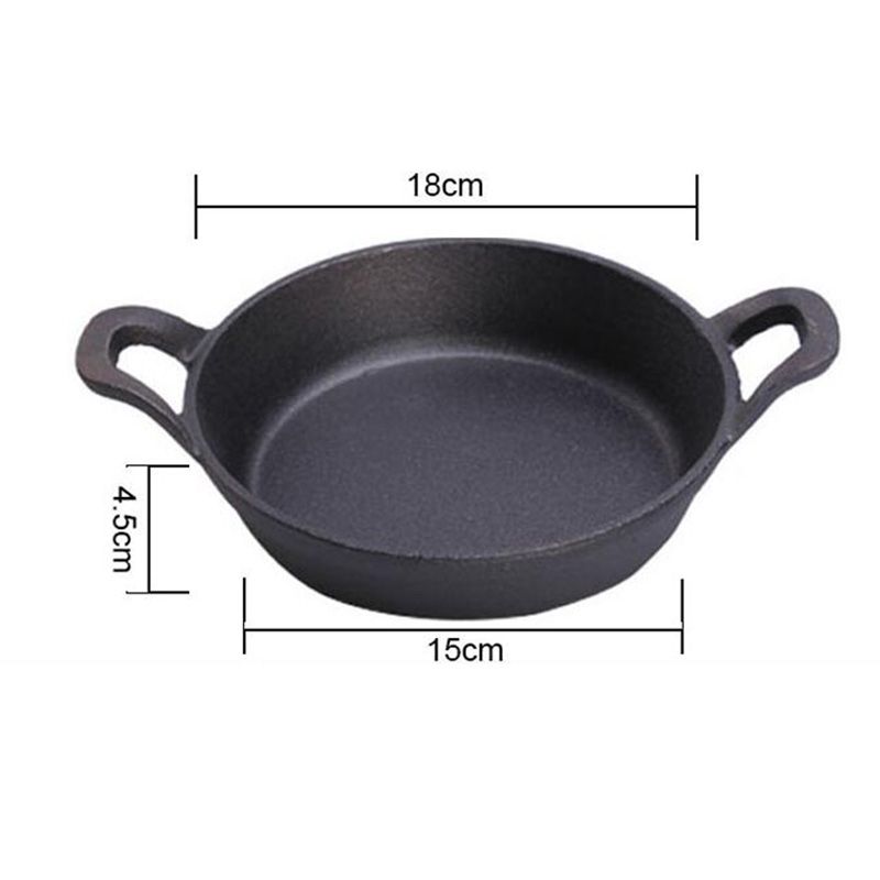 18cm Frying Pan Cast Iron Skillet Non Stick Pan No Smoke