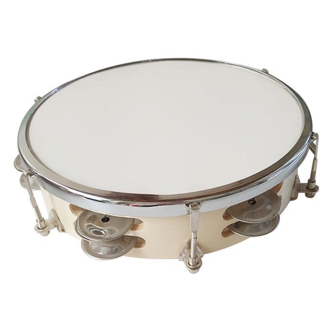 8 Inch Tambourine Handbell Hand Drum With Double Row