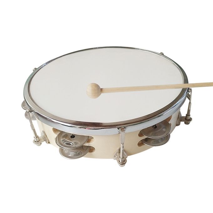 8 Inch Tambourine Handbell Hand Drum With Double Row