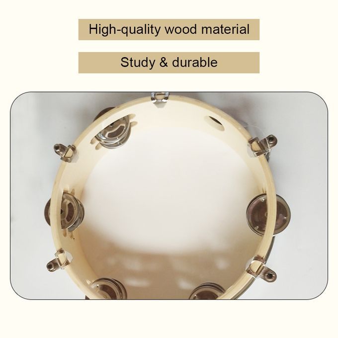 8 Inch Tambourine Handbell Hand Drum With Double Row