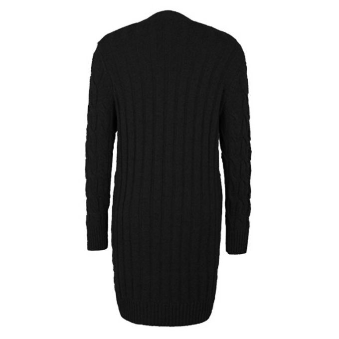 Women Sweater Knit Long Sleeves Cardigan Open Front Sweater Black XL