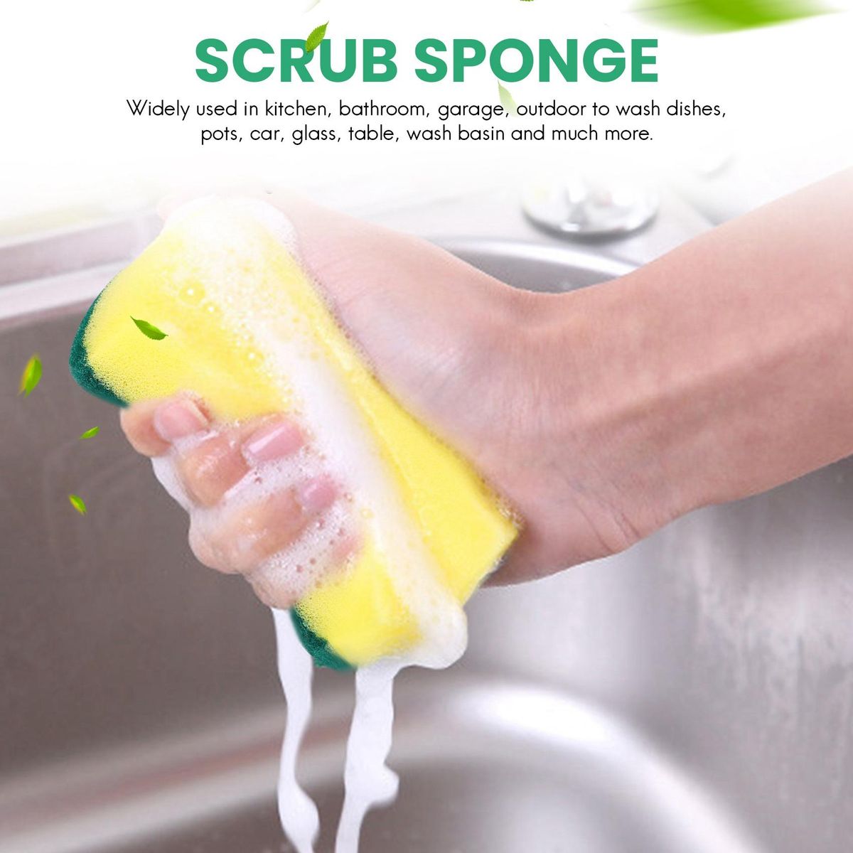 30pcs Multi- Double-faced Sponge Scouring Pads Dish Washing