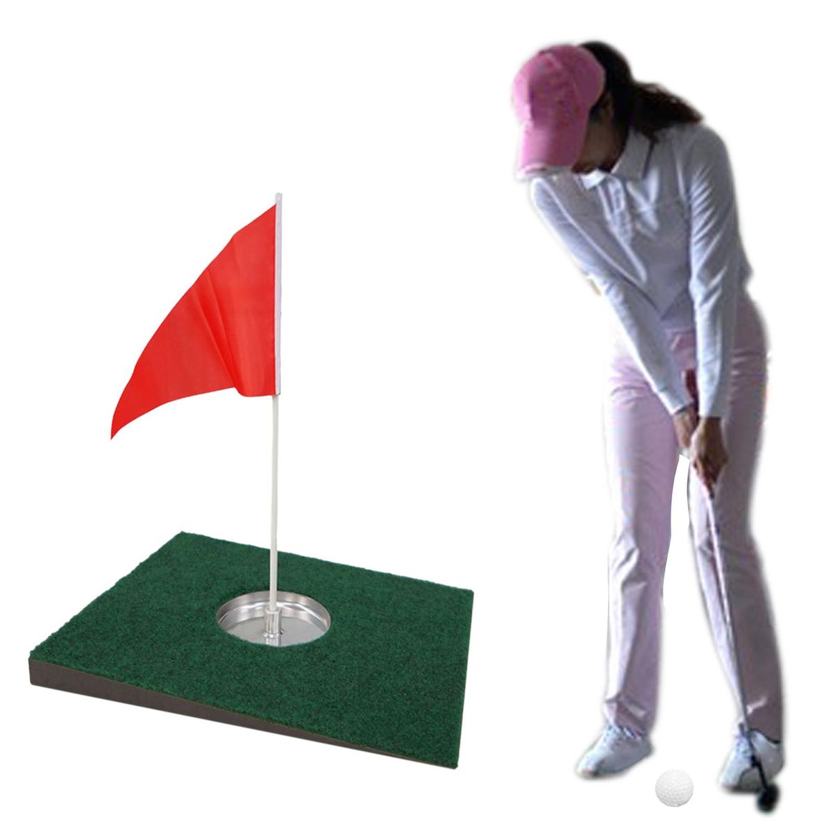 Indoor Golf Putting Green Cup Practice With Red Flag Type
