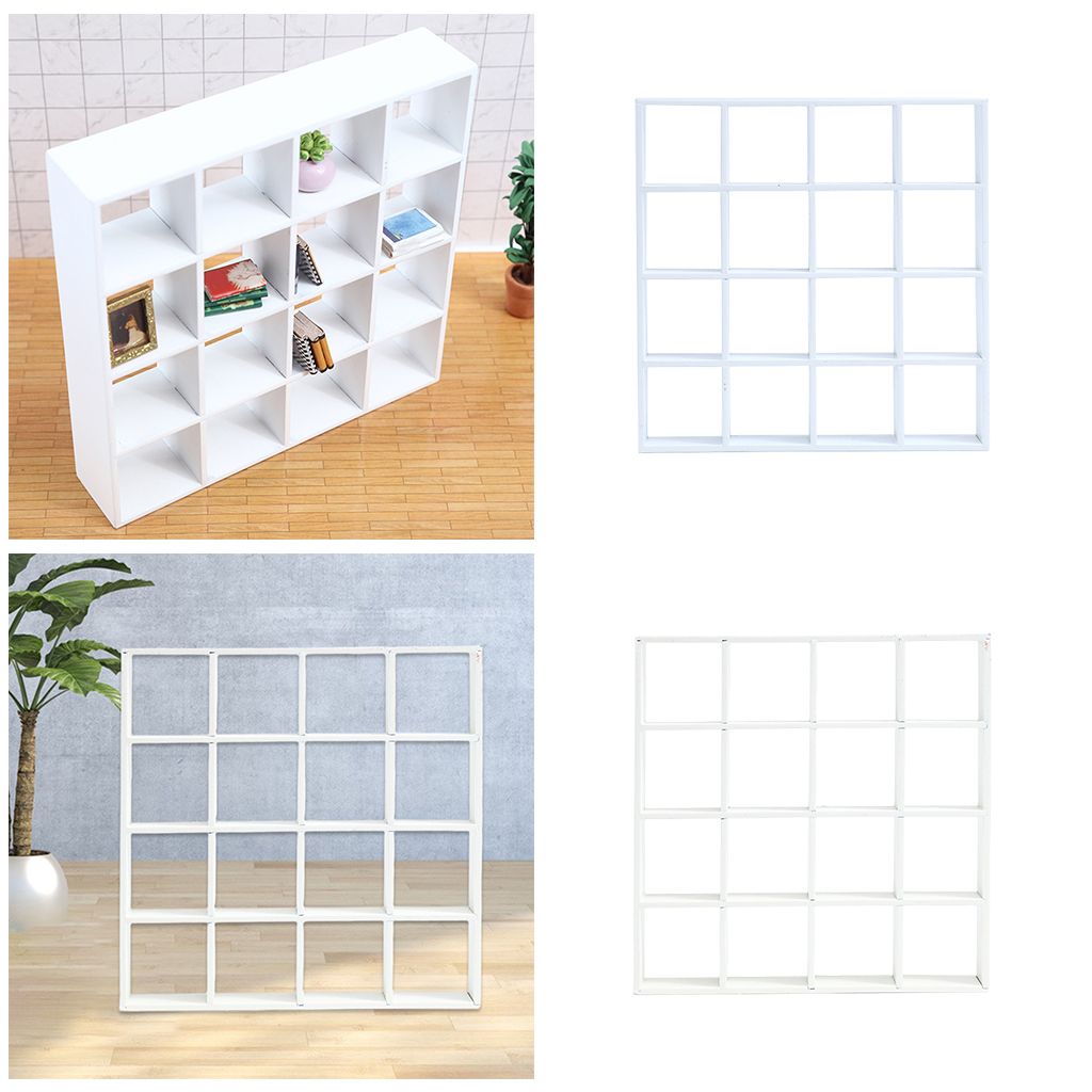 Handmade Mini Birch Wooden Storage Rack 16-Grid Display