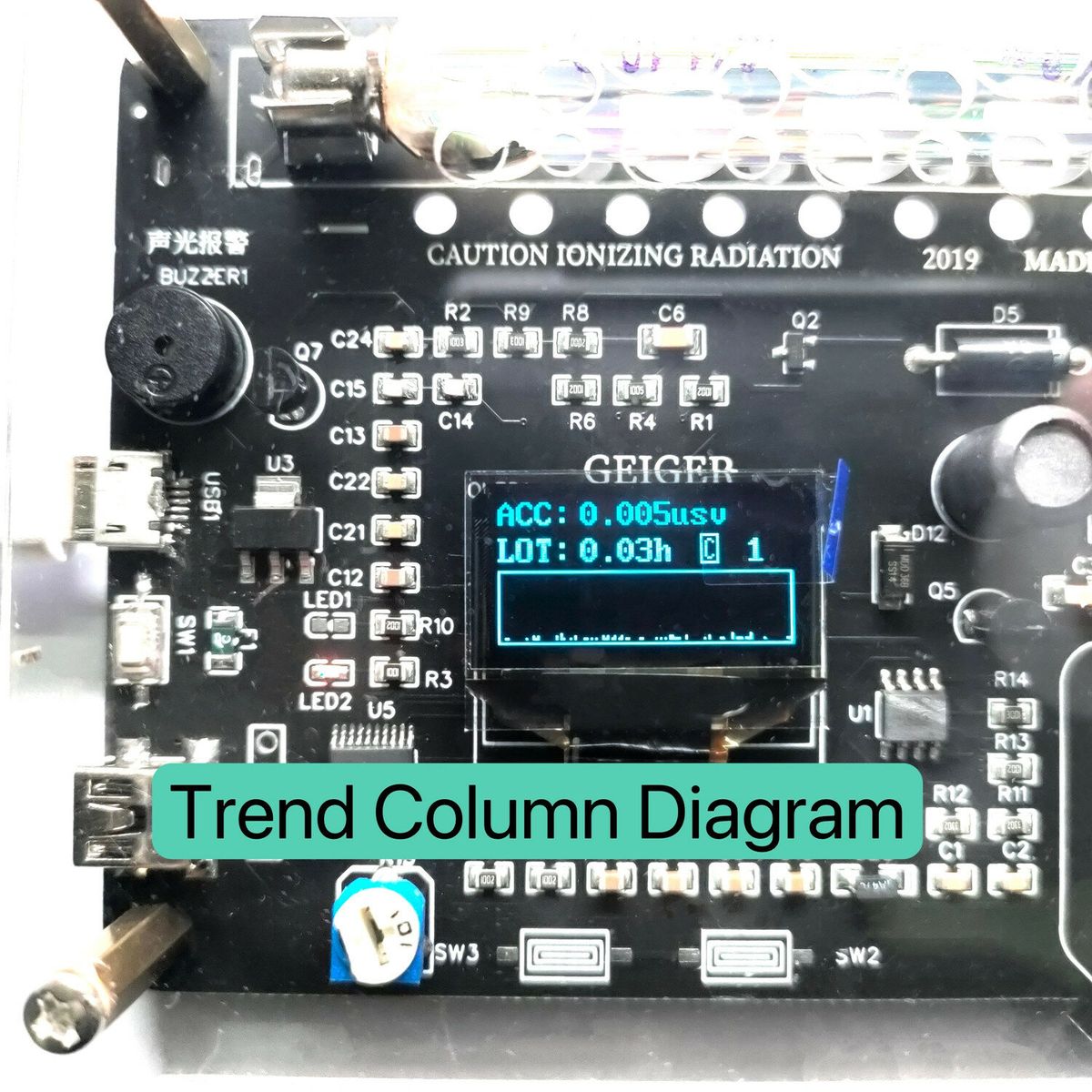 Handheld Assembled DIY Geiger Counter Kit Module Nuclear