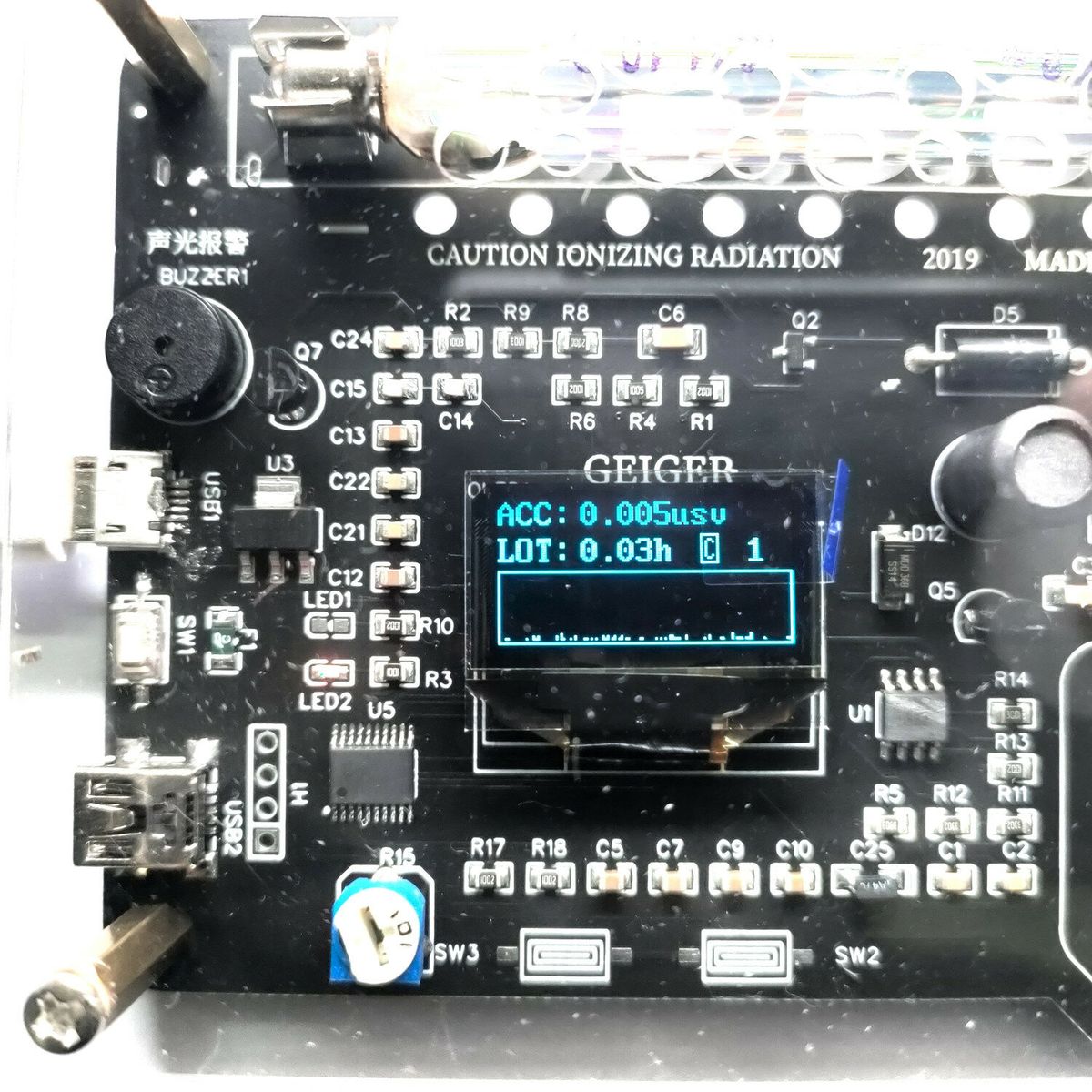 Handheld Assembled DIY Geiger Counter Kit Module Nuclear