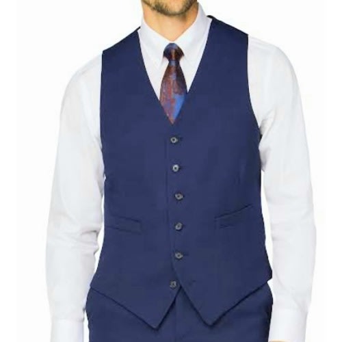 Men's Single Breasted Waistcoat  - Navy Blue