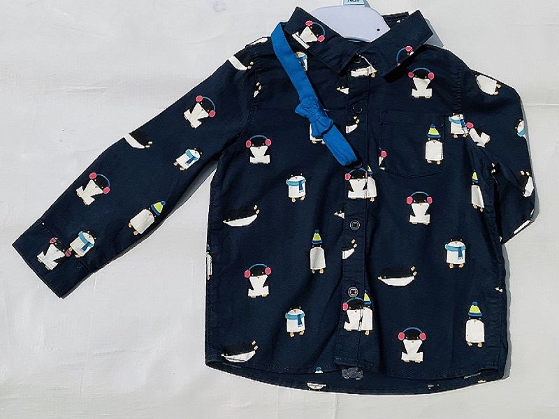 2Pcs Boys Long Sleeve Cotton Shirt