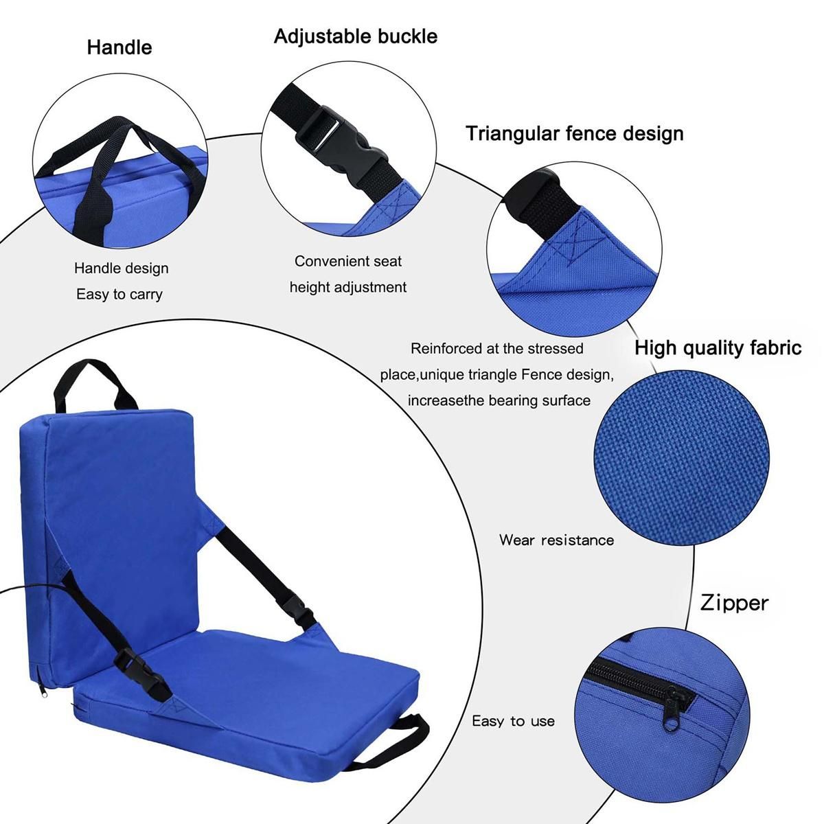 Foldable Outdoor Cushion Chair with Backrest Soft