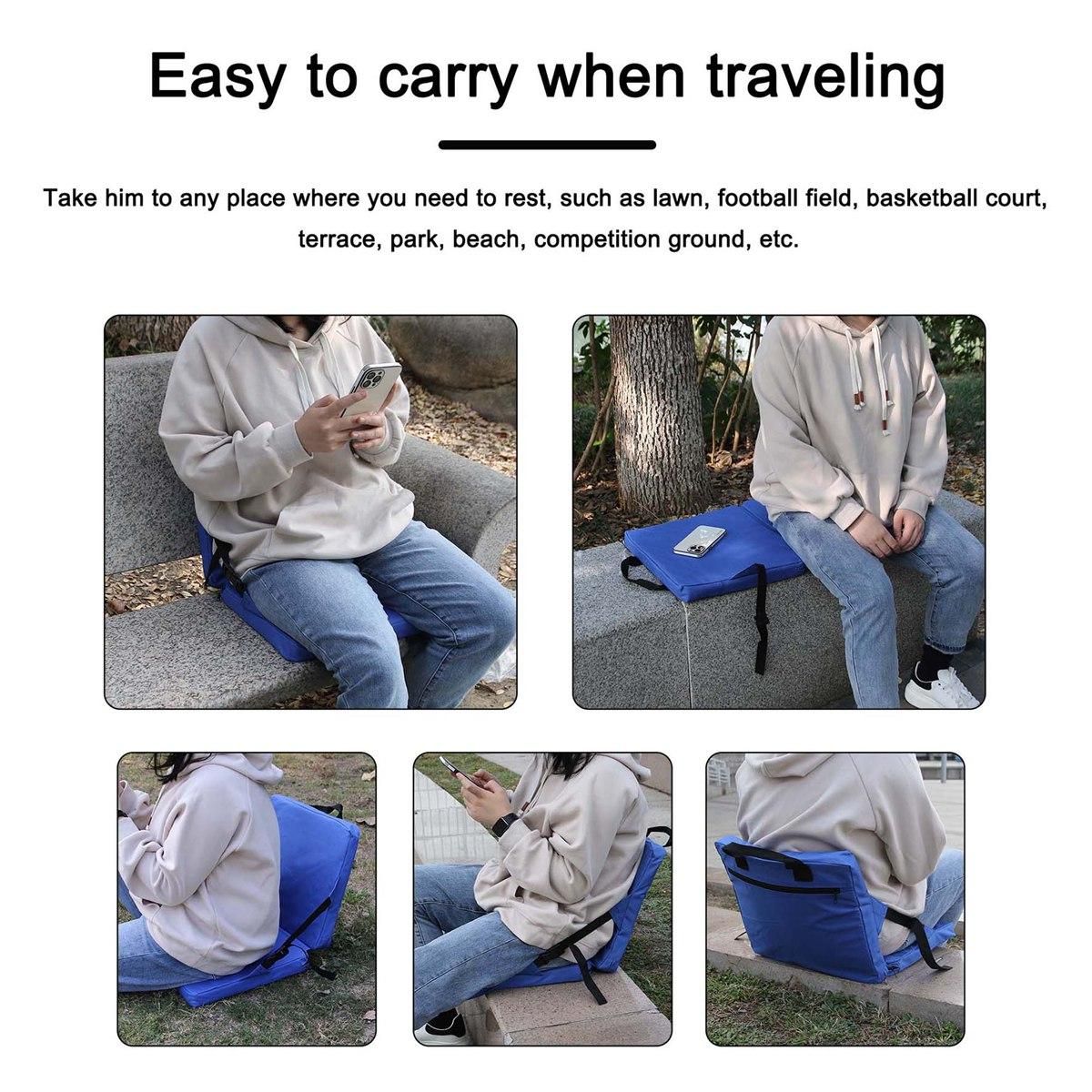 Foldable Outdoor Cushion Chair with Backrest Soft