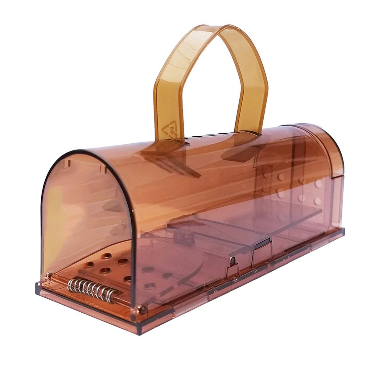 Rat Trap Cage Rat Mice Hamster Catcher Cage with Handle Brown