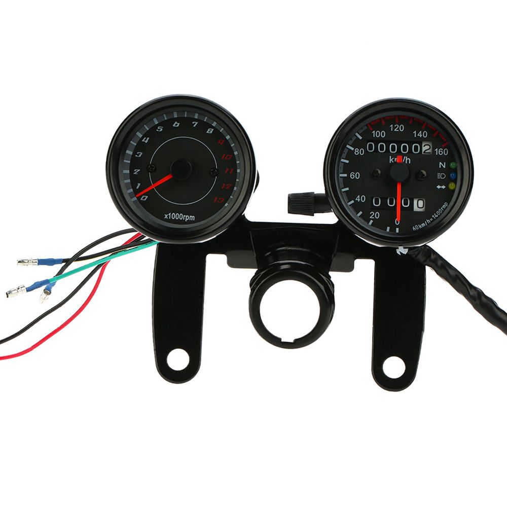 12V Motorcycle 13000 RPM Tachometer Km/h Speedometer Dual