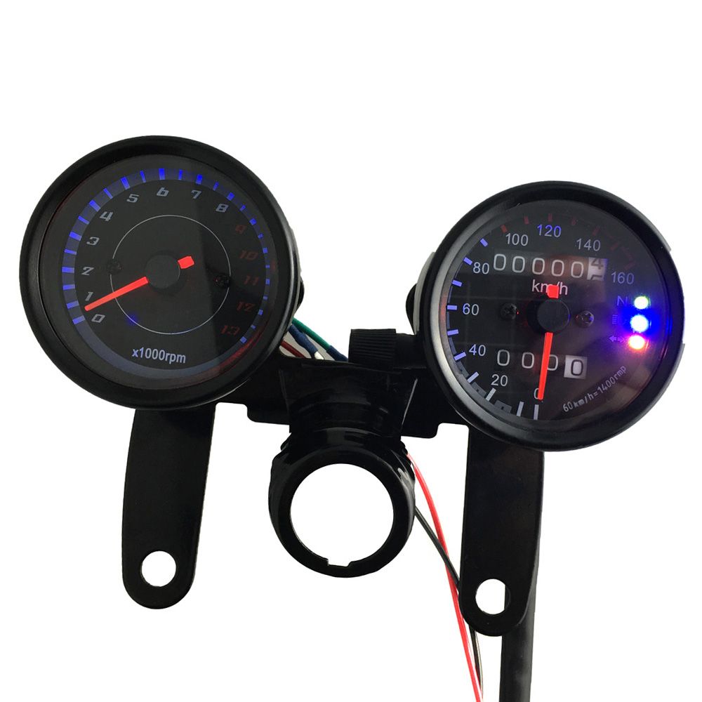 12V Motorcycle 13000 RPM Tachometer Km/h Speedometer Dual